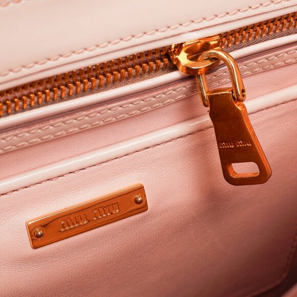 Miu Miu Gemma Vernice Leather Top-Handle Flap Bag - Picture 12 of 13